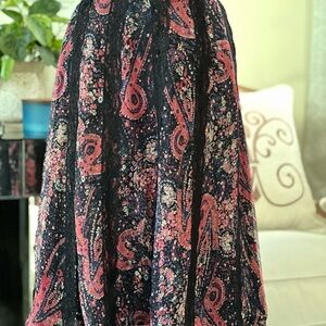 Floral Paisley Midi Skirt